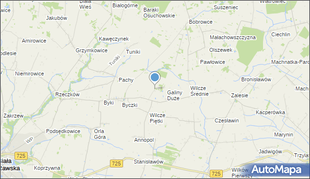 mapa Galinki, Galinki gmina Biała Rawska na mapie Targeo